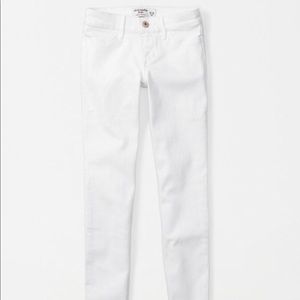 Abercrombie kids, super skinny girls white jeans